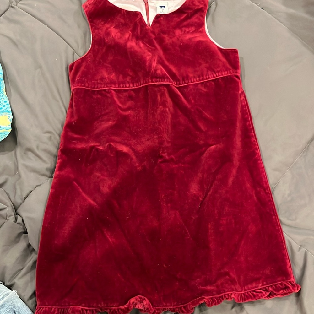 Gap burgundy velvet dress with pink satin lining